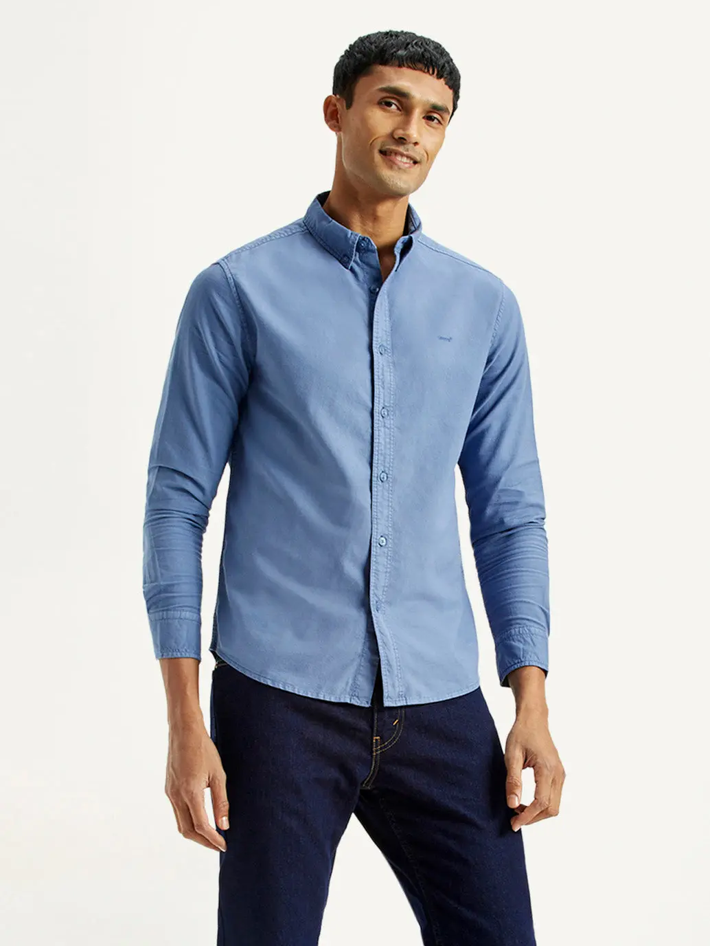 Men's Solid Overdyed Slim Fit Oxford Shirt 5