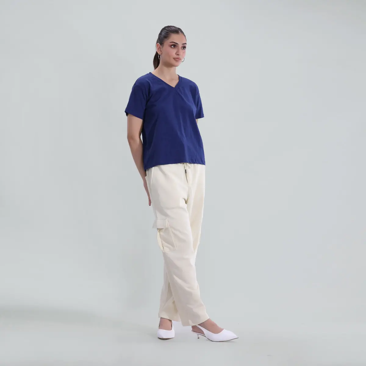 Slub V Neck Tee 1