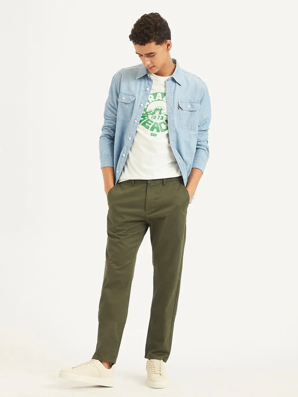 Men's Olive Tapered Trousers 2