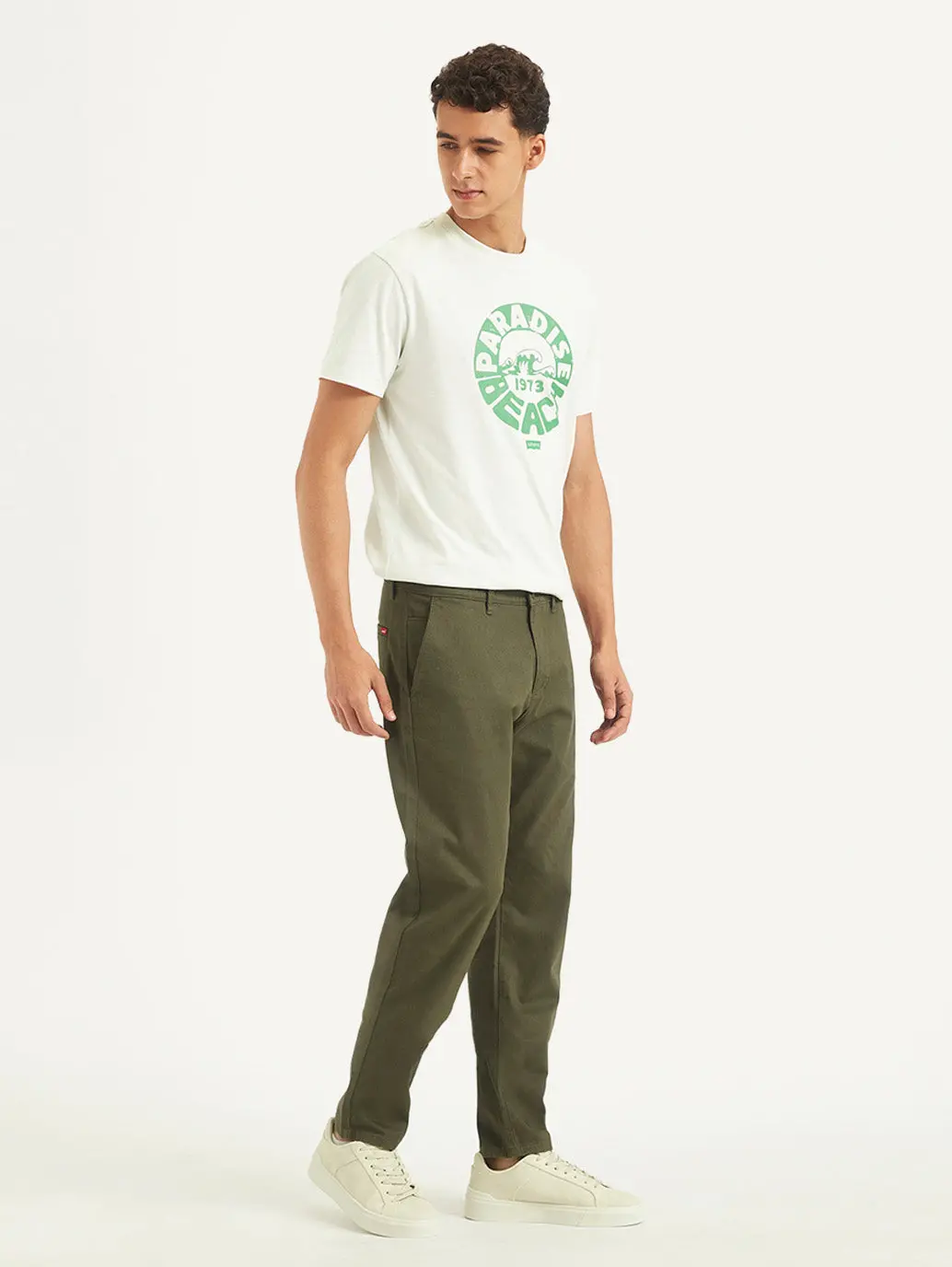 Men's Olive Tapered Trousers 1