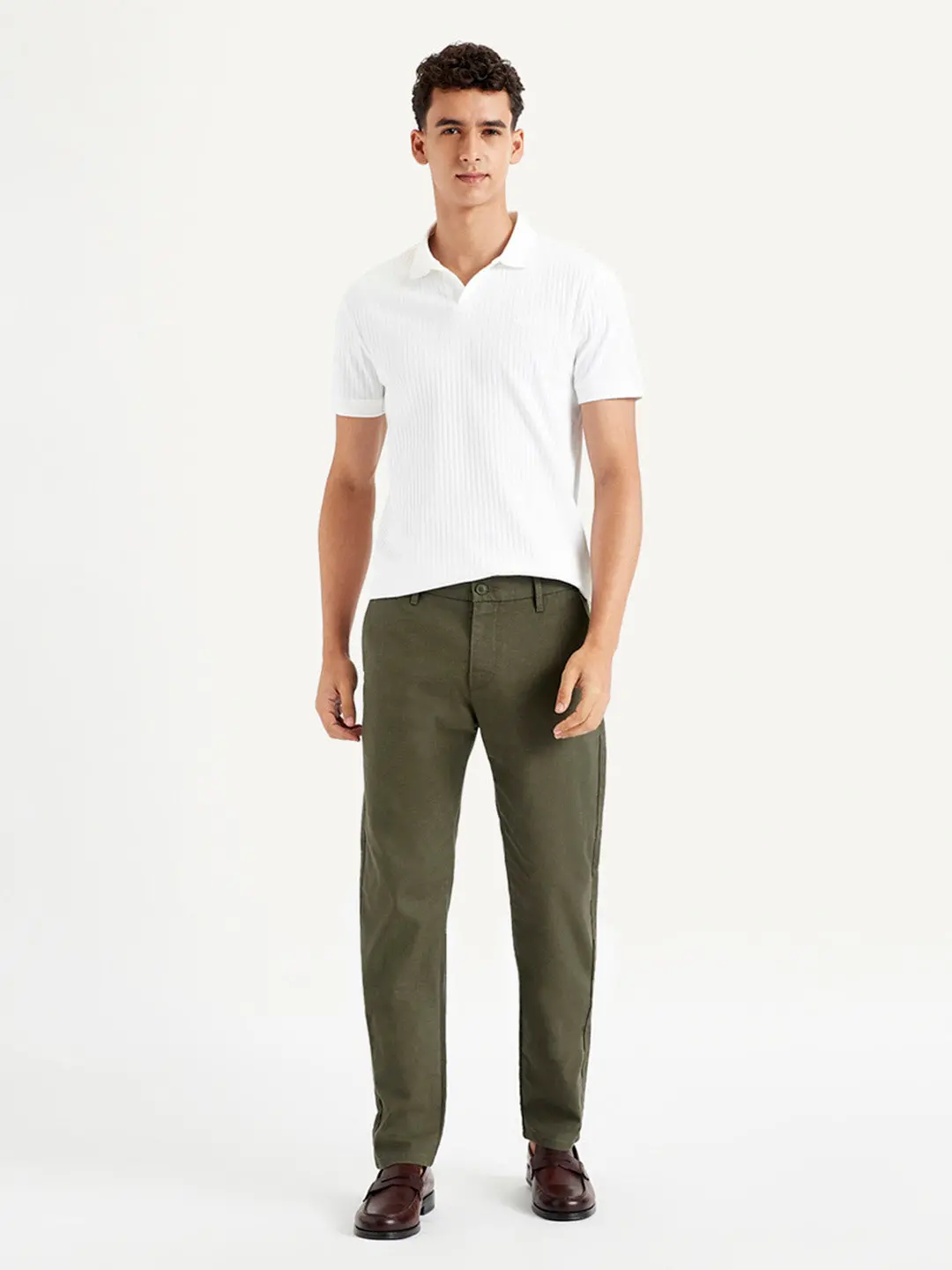 Men's Green Tapered Chinos 1