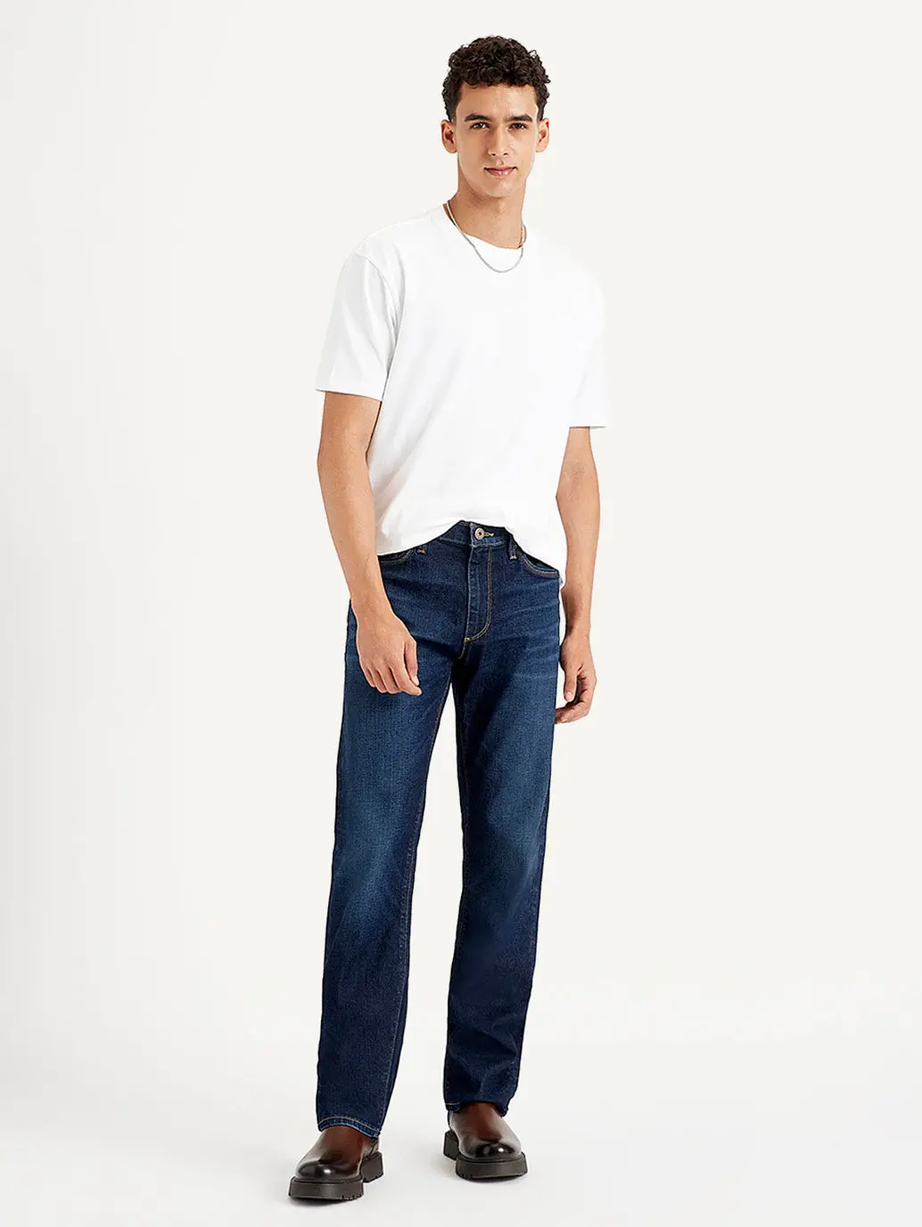Men's 513 Navy Blue Slim Straight Fit Mid Rise Jeans 1