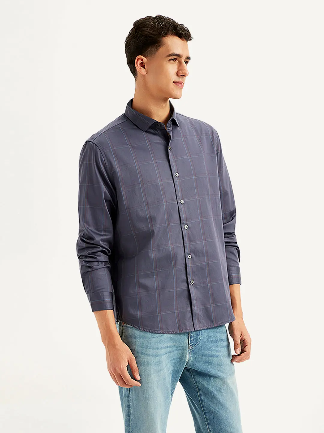 Men's Redloop Checkered Spread Collar Shirt 3