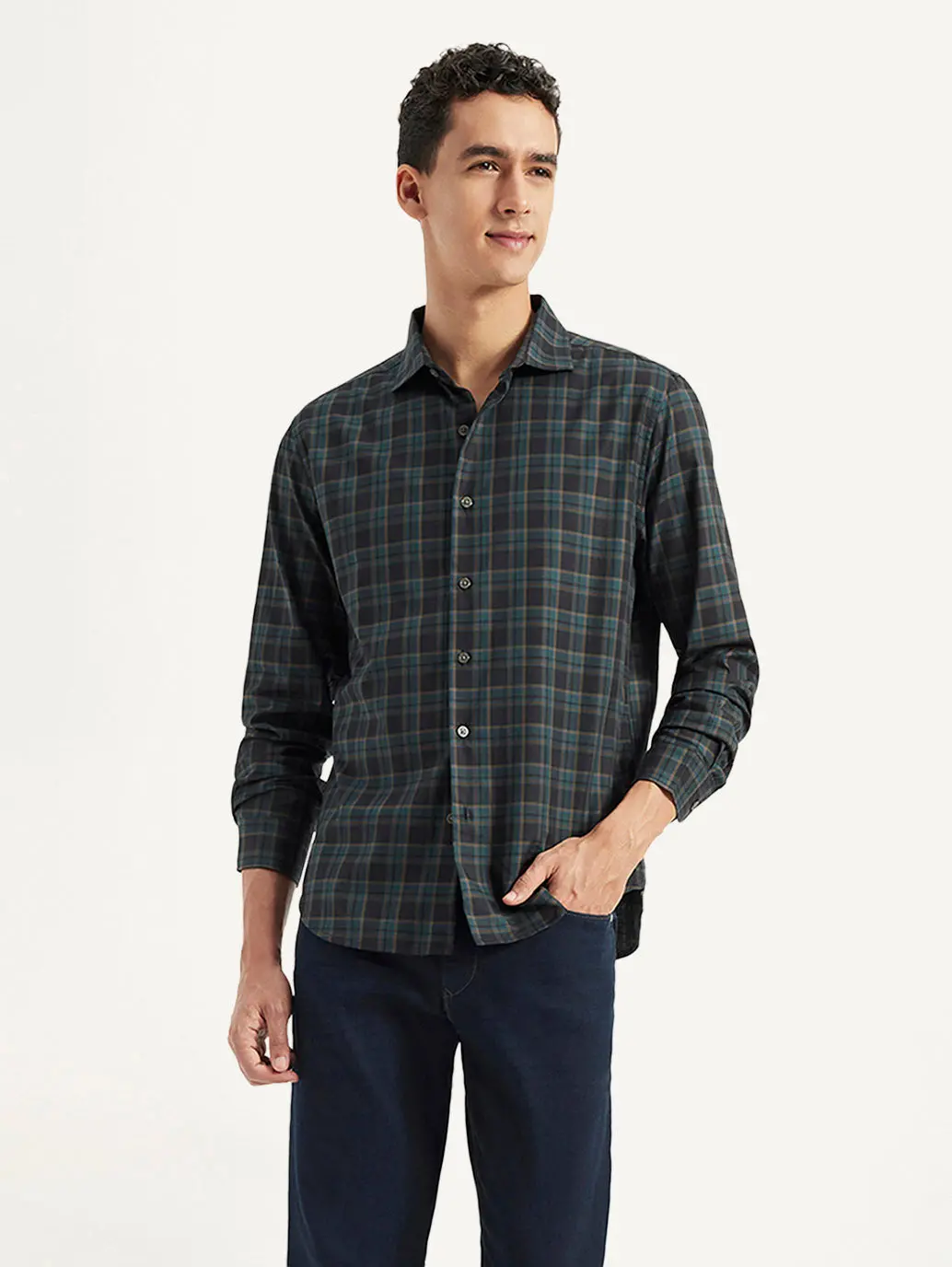 Men's Redloop Checkered Slim Fit Shirt 1