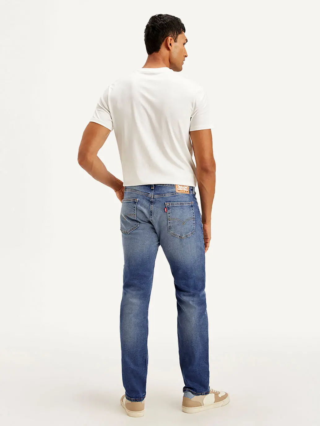 Men's 505 Blue Straight Fit Mid Rise Jeans 5