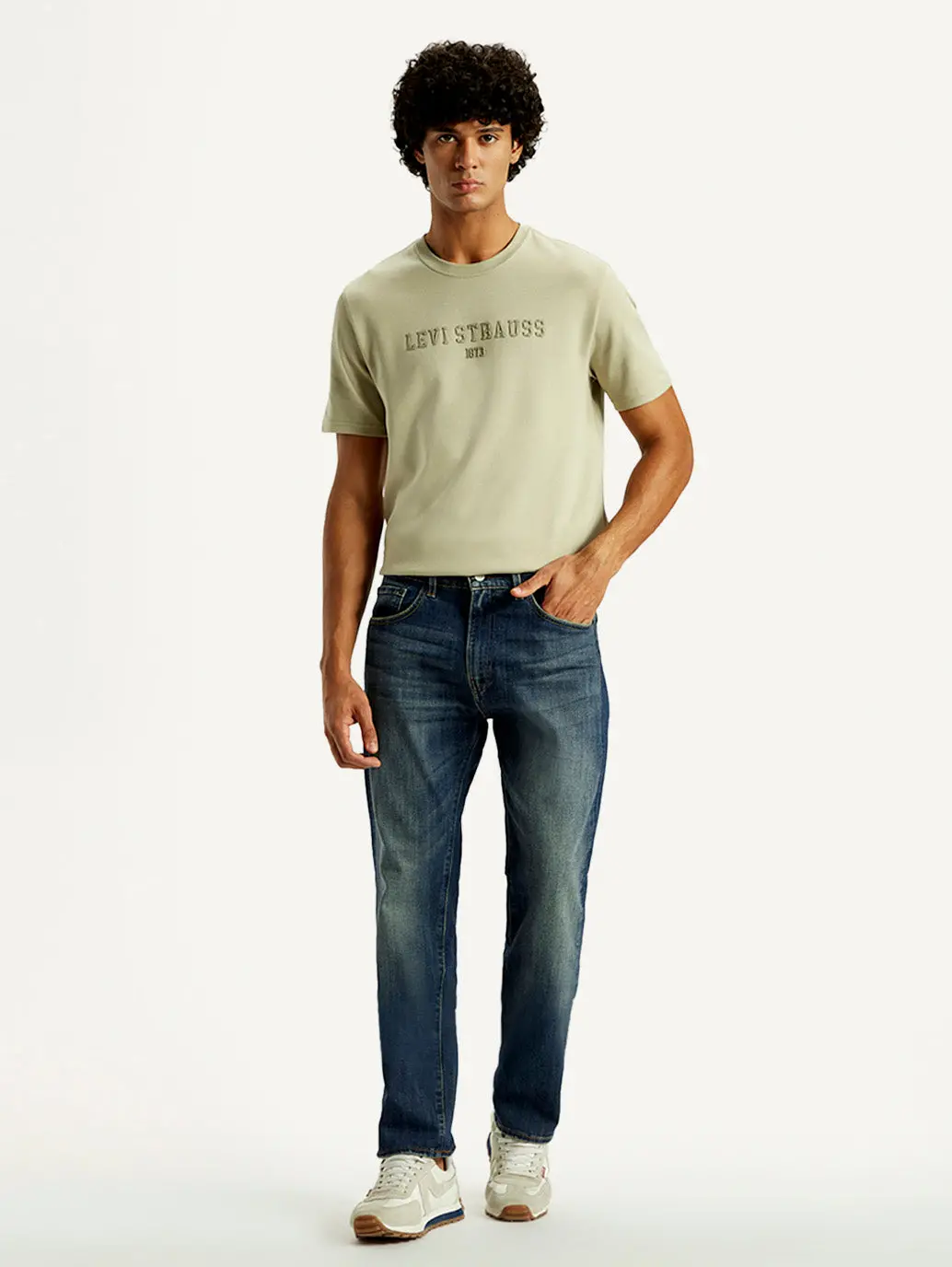 Men's Tinted 505 Med Indigo Straight Fit Mid Rise Jeans 1