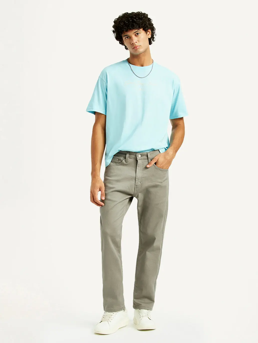 Men's 505 Grey Overdyed Straight Fit Mid Rise Jeans 1