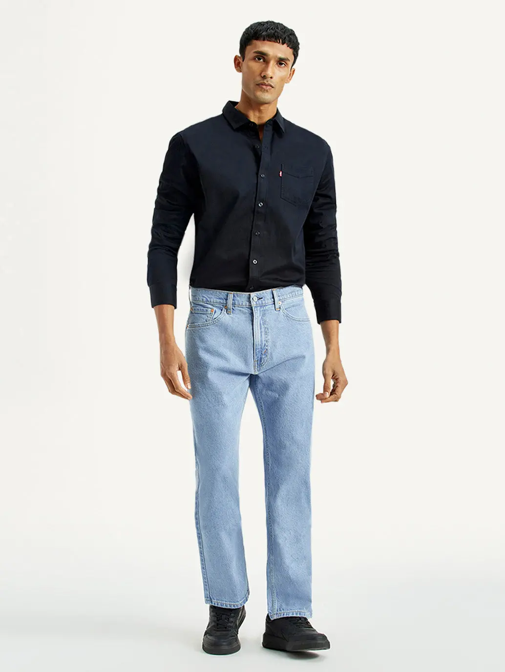 Men's 505 Light Indigo Straight Fit Mid Rise Jeans 1