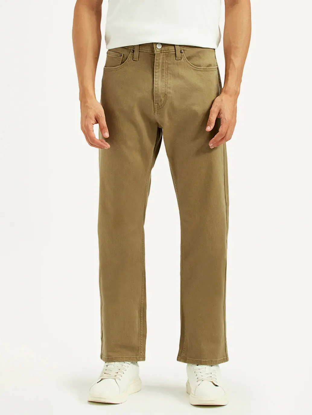 Men's 505 Khaki Overdyed Straight Fit Mid Rise Jeans 3