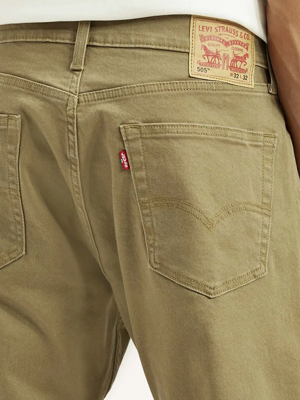 Men's 505 Khaki Overdyed Straight Fit Mid Rise Jeans 6