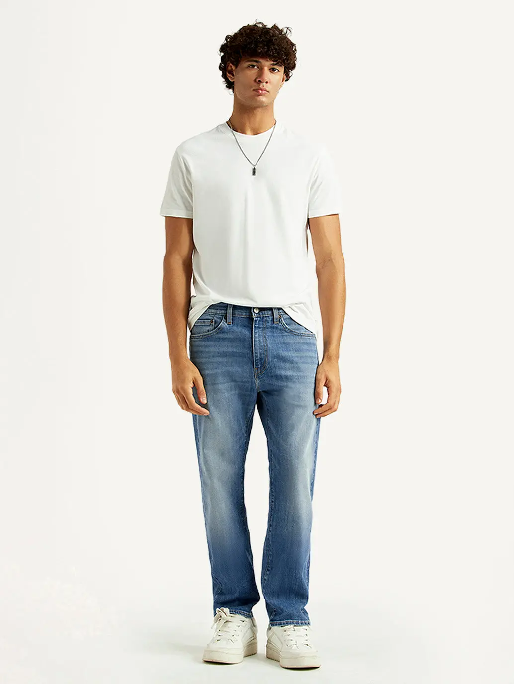 Men's 505 Blue Straight Fit Mid Rise Selvedge Jeans 1