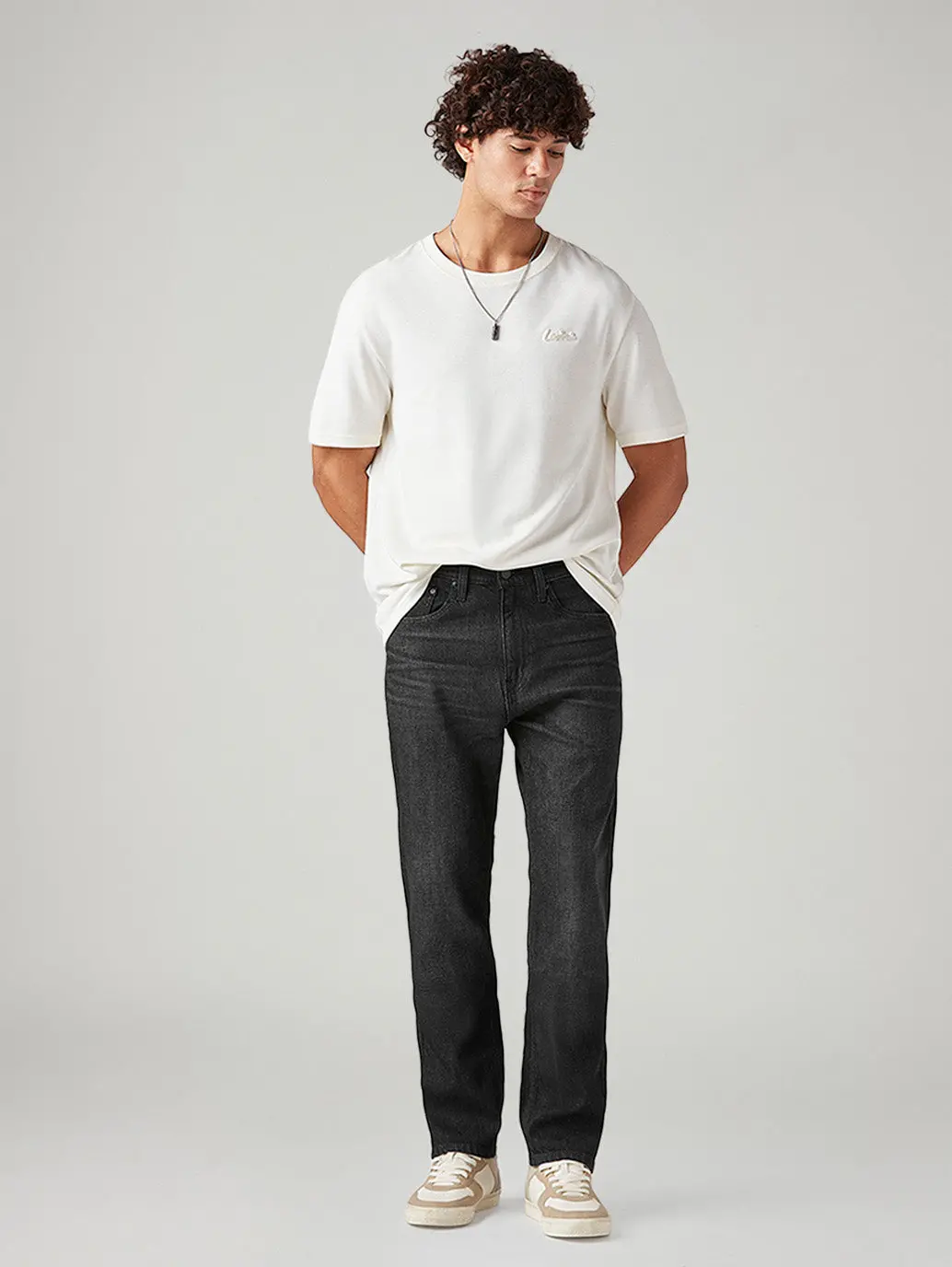 Men's 505 Black Straight Fit Mid Rise Jeans 1