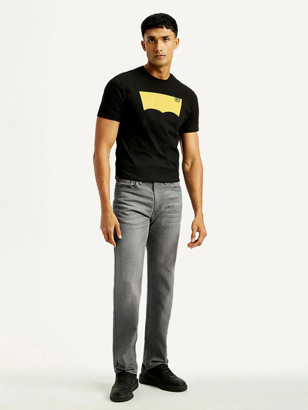Men's 505 Light Grey Straight Fit Mid Rise Jeans 1