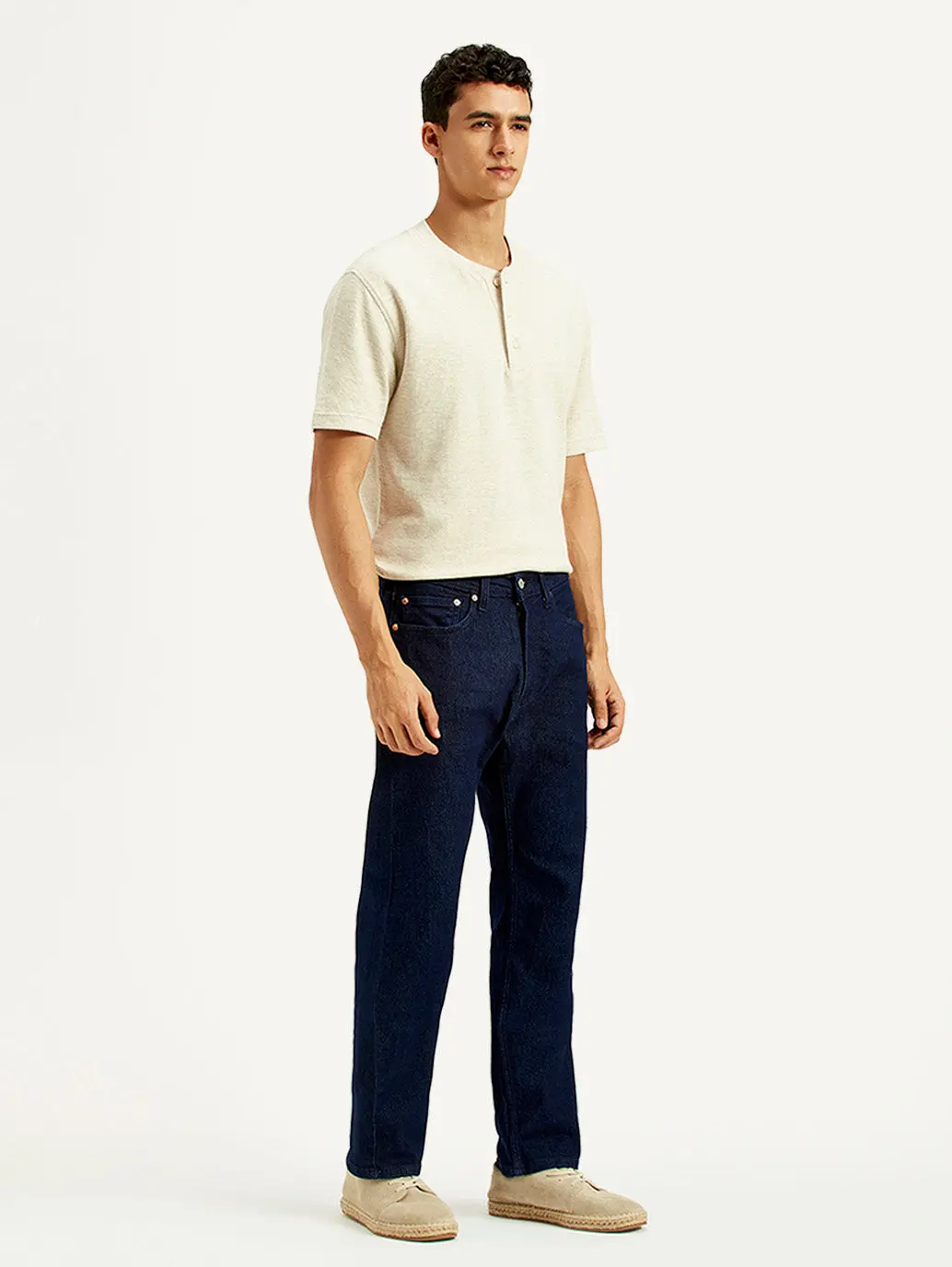 Men's 505 Navy Blue Straight Fit Mid Rise Jeans 6