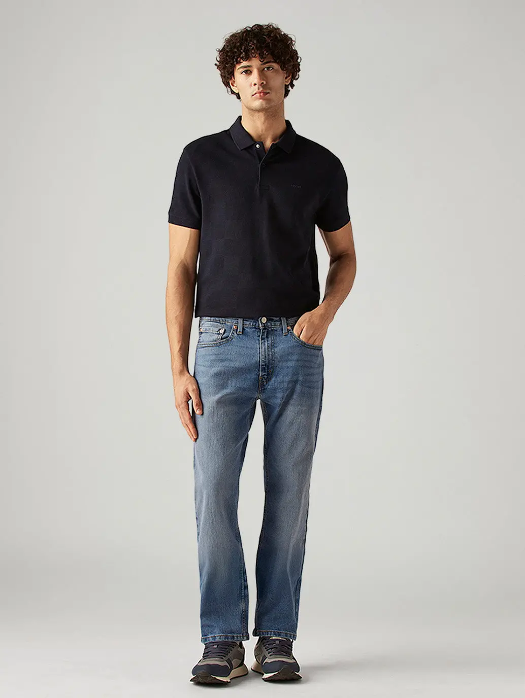 Men's 505 Blue Straight Fit Mid Rise Jeans 7