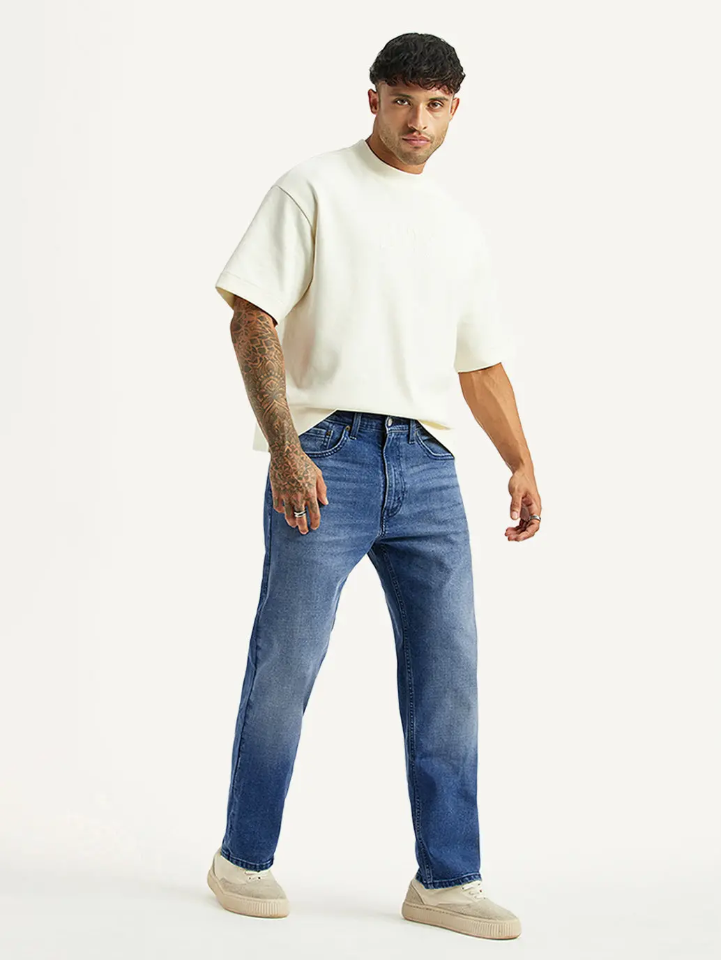 Men's 505 Blue Straight Fit Hyper Stretch Jeans 1
