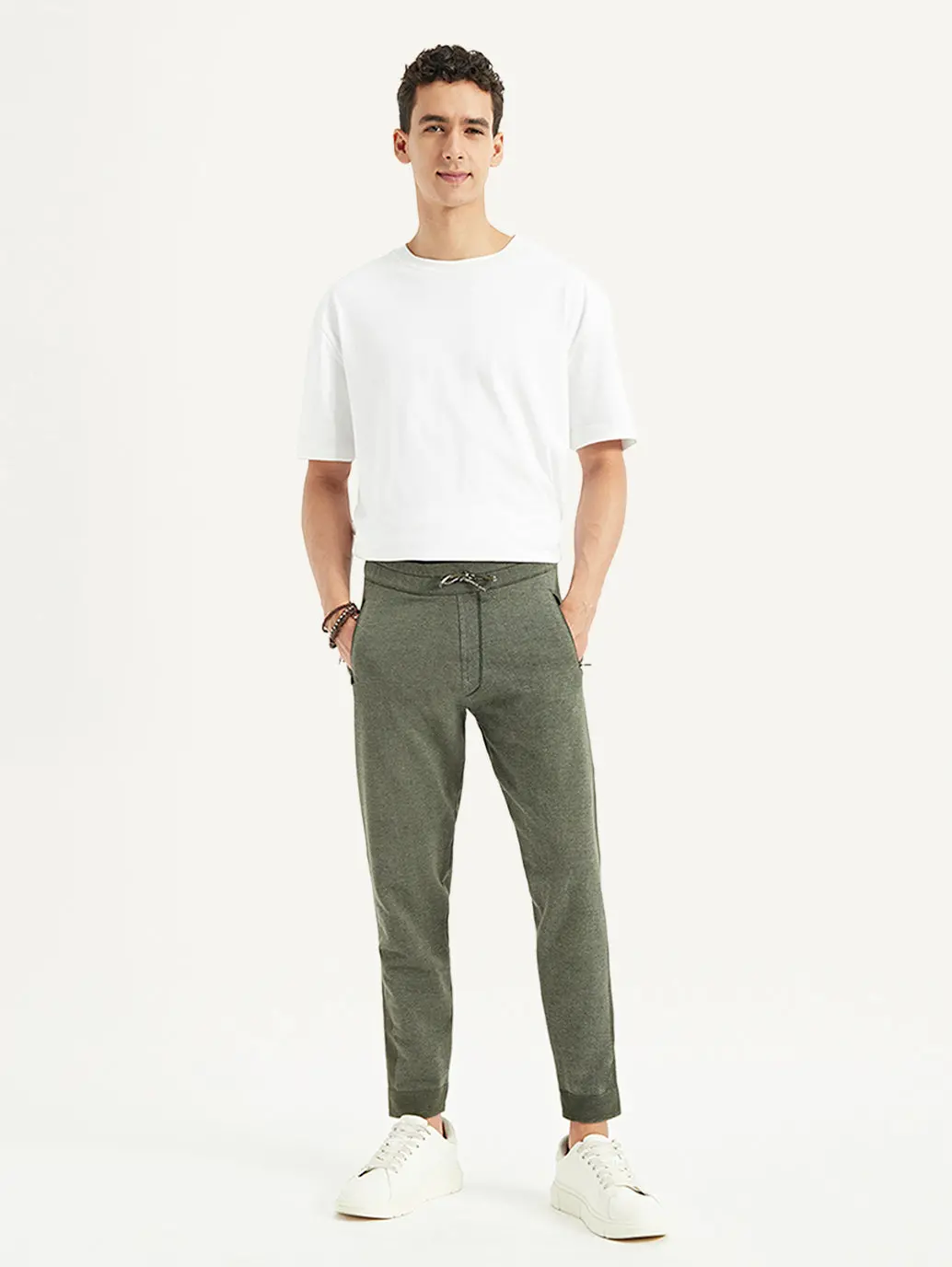 Men's Olive Regular Fit Trousers 1