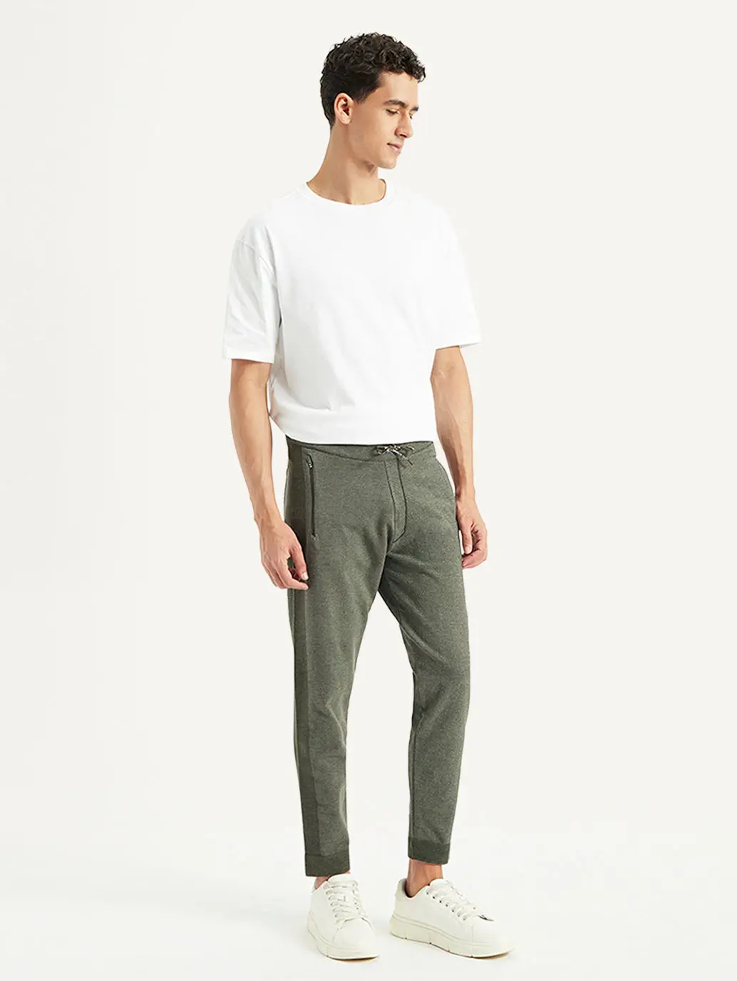 Men's Olive Regular Fit Trousers 5