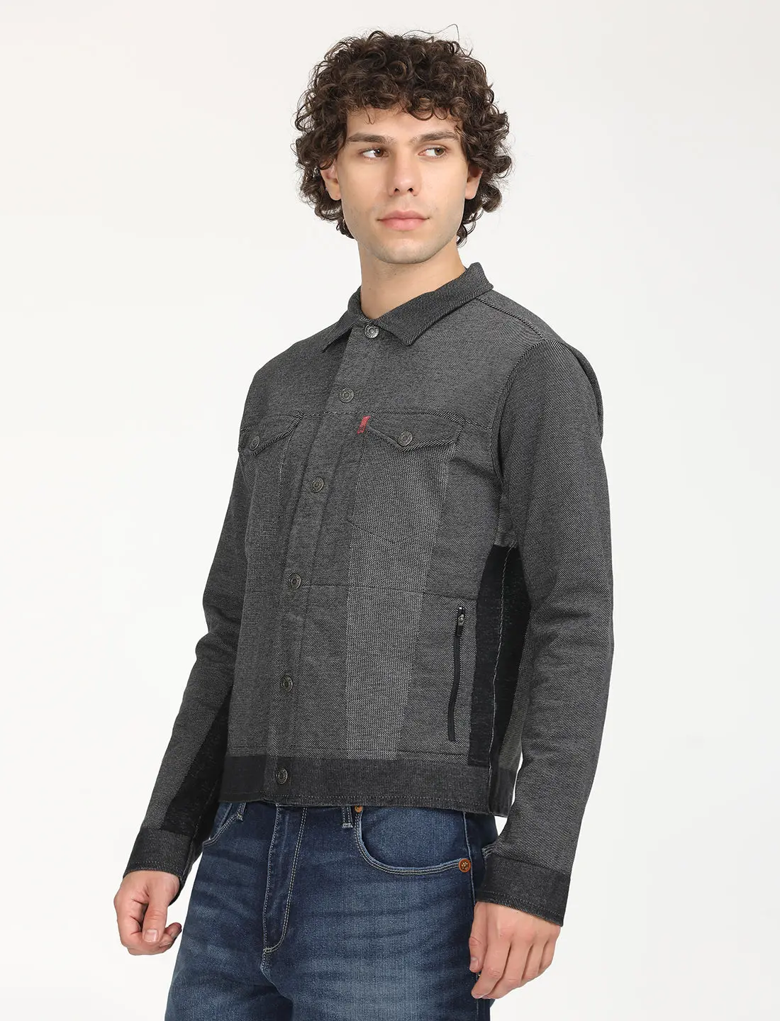 Men's Solid Black Jacket 1