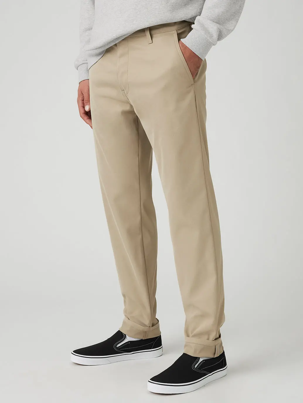 Men's Beige Regular Fit Tech Pant Chinos 6