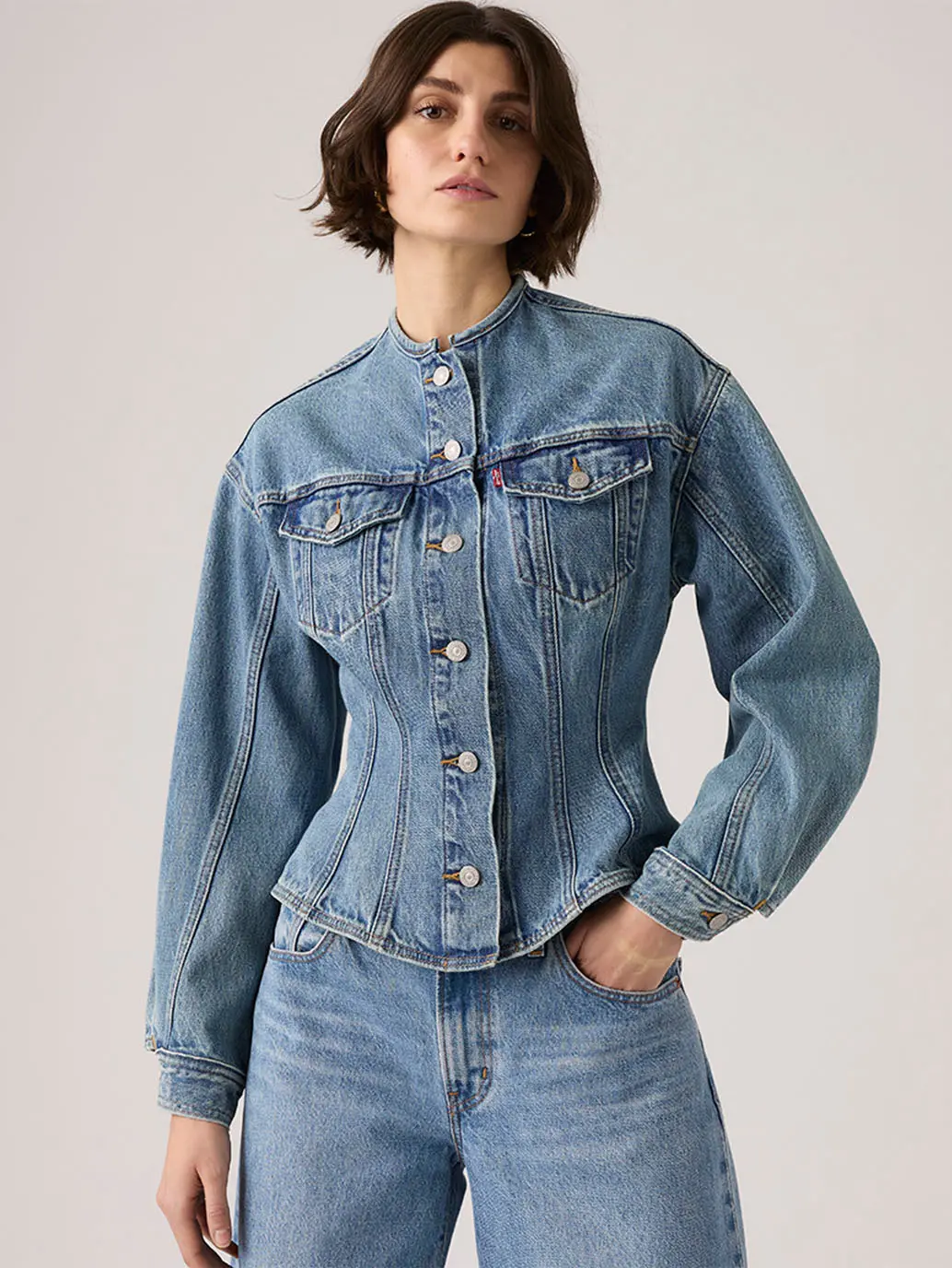 Women's Solid Indigo Denim Jacket 1