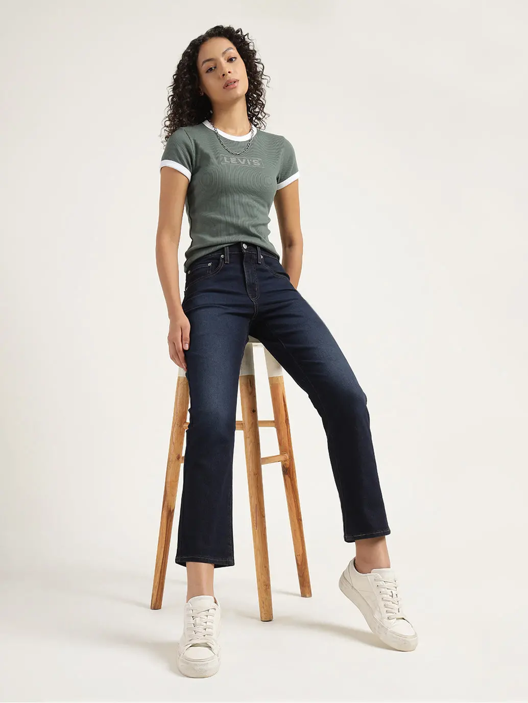 Women's 724 Blue Slim Straight Fit High Rise Jeans 2
