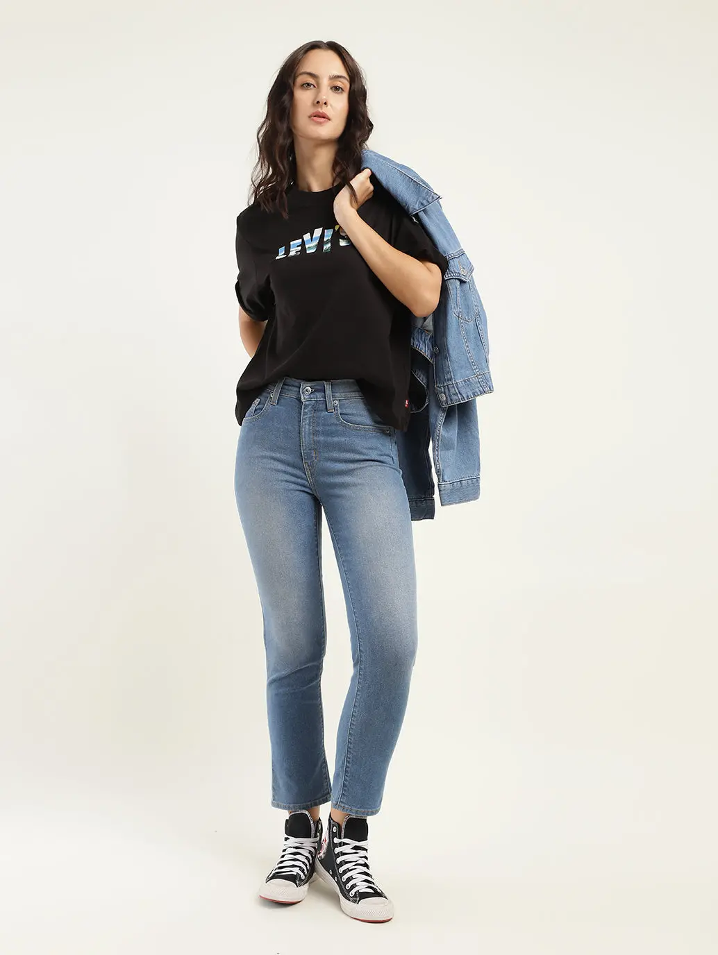 Women's 710 Blue Skinny Fit High Rise Jeans 1