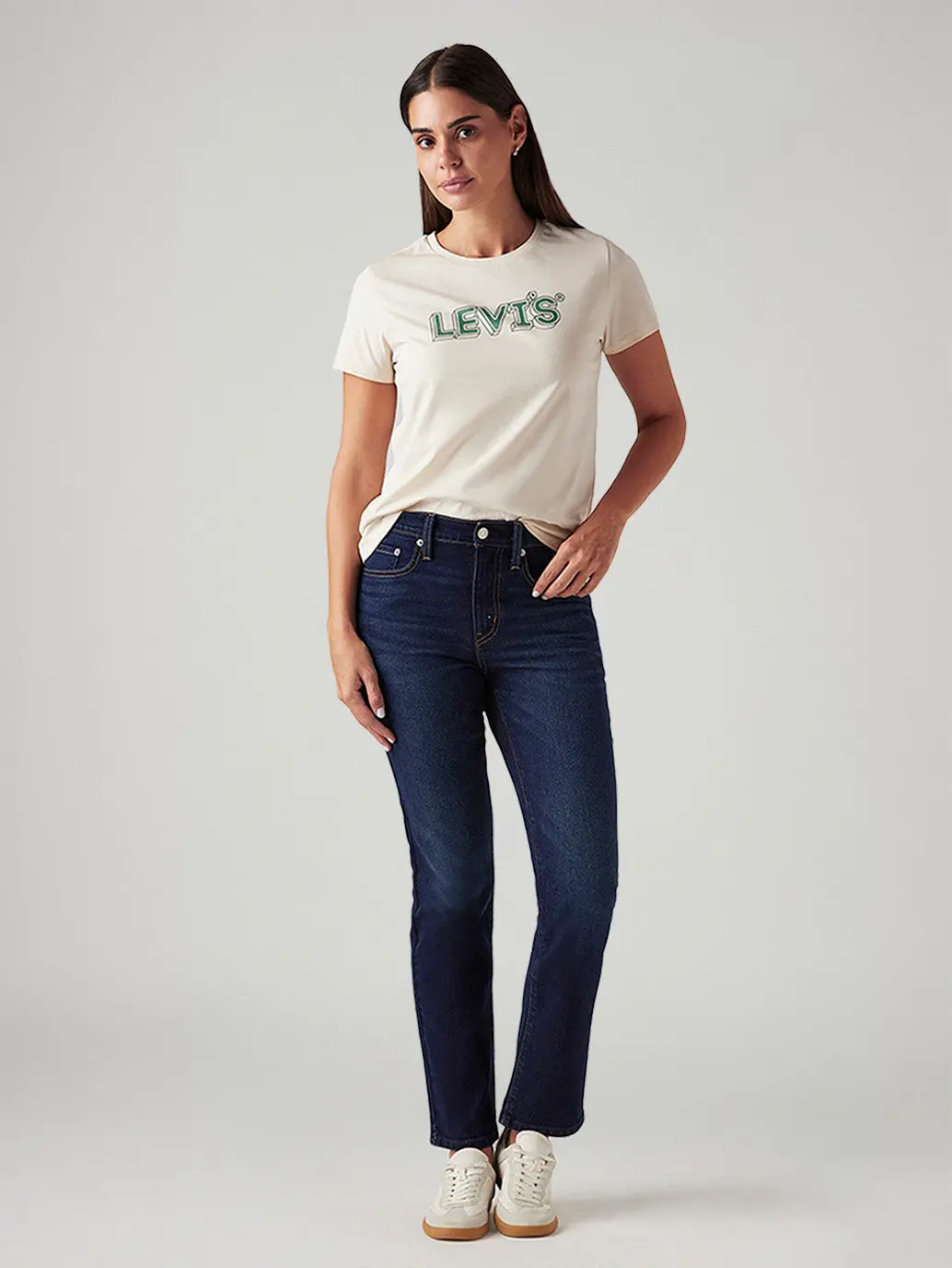 Women's 724 Dark Indigo Slim Straight Fit High Rise Jeans 1