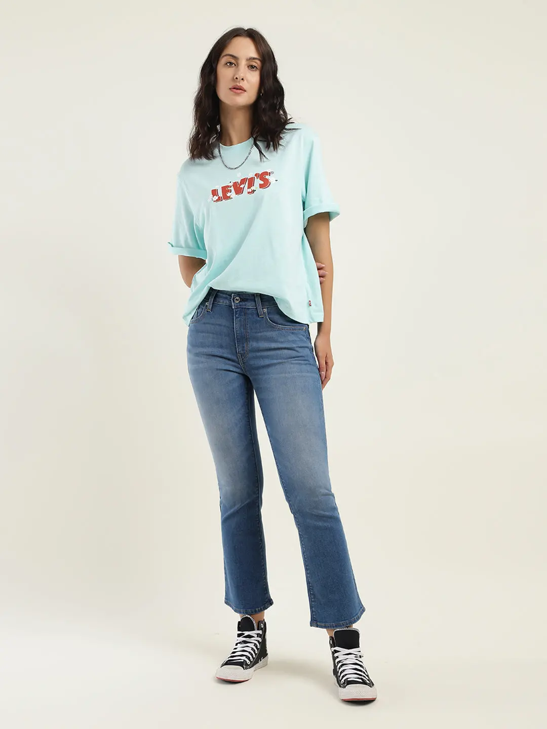 Women's 725 Blue Bootcut Fit High Rise Jeans 1