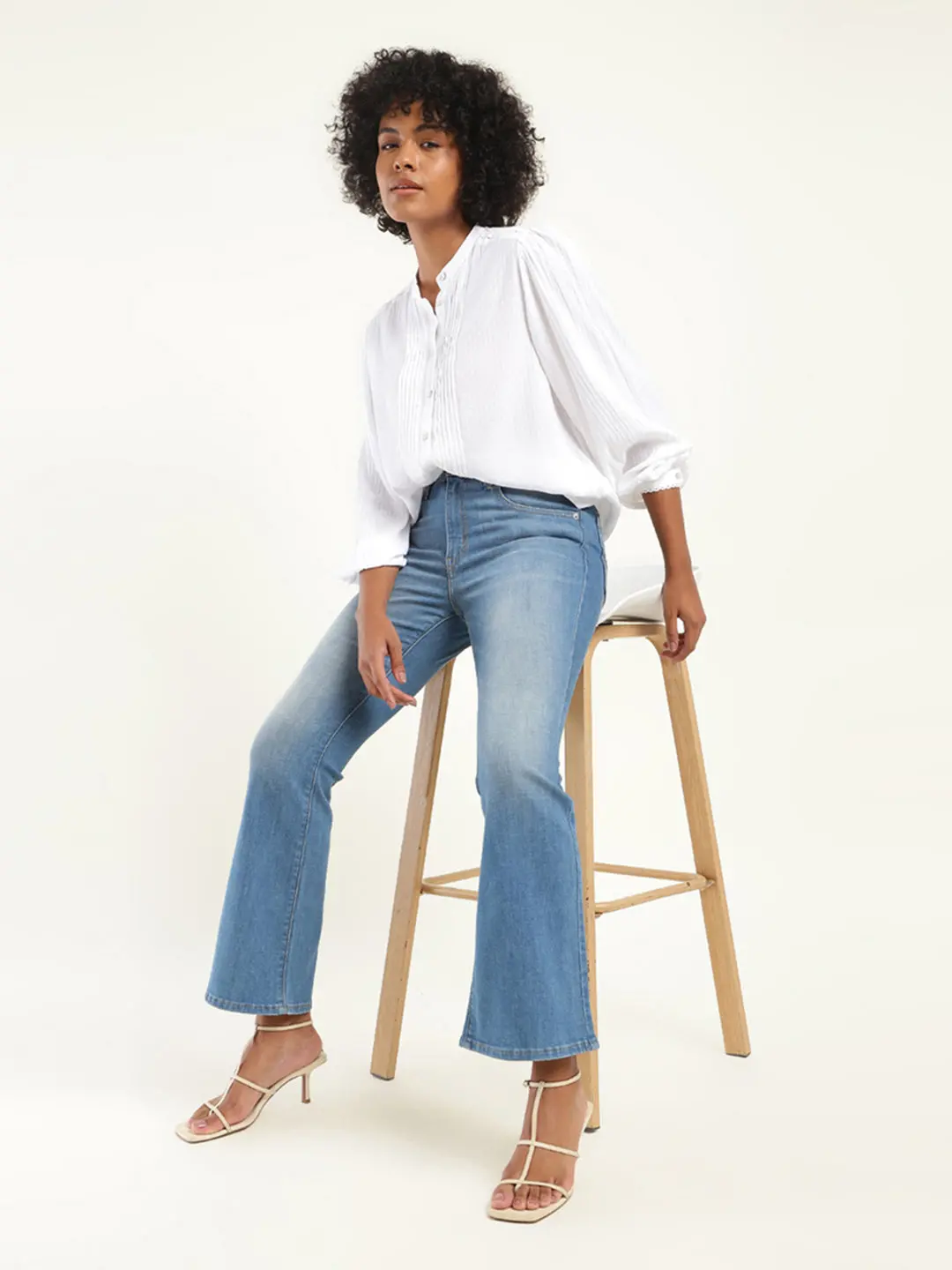 Women's 710 Blue Skinny Fit High Rise Jeans 1