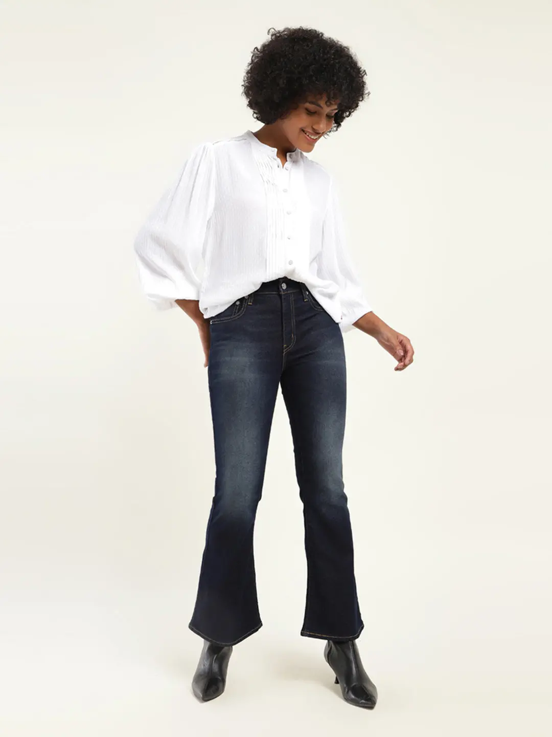 Women's 710 Blue Skinny Fit High Rise Jeans 1