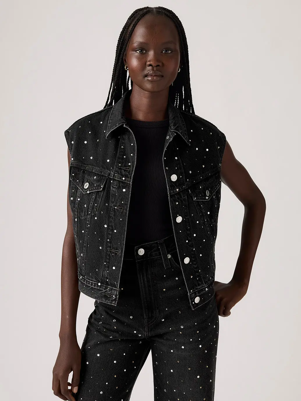 Women's Shrunken '90S Trucker Vest 1