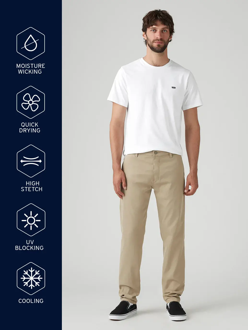 Men's Beige Regular Fit Tech Pant Chinos 1