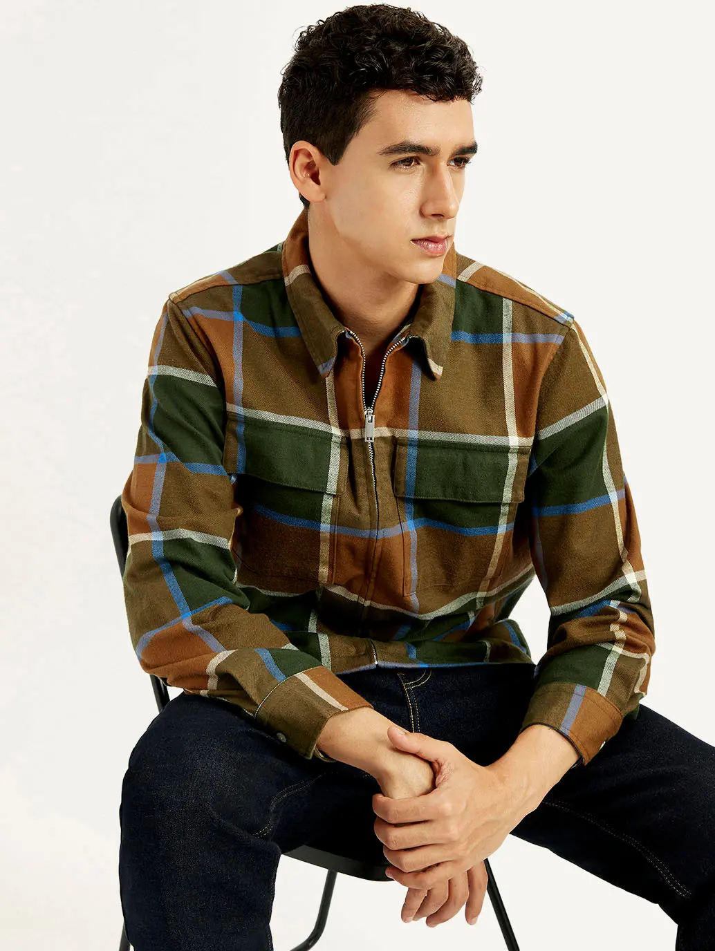 Men's Checkered Relaxed Fit Flannel Shirt 1