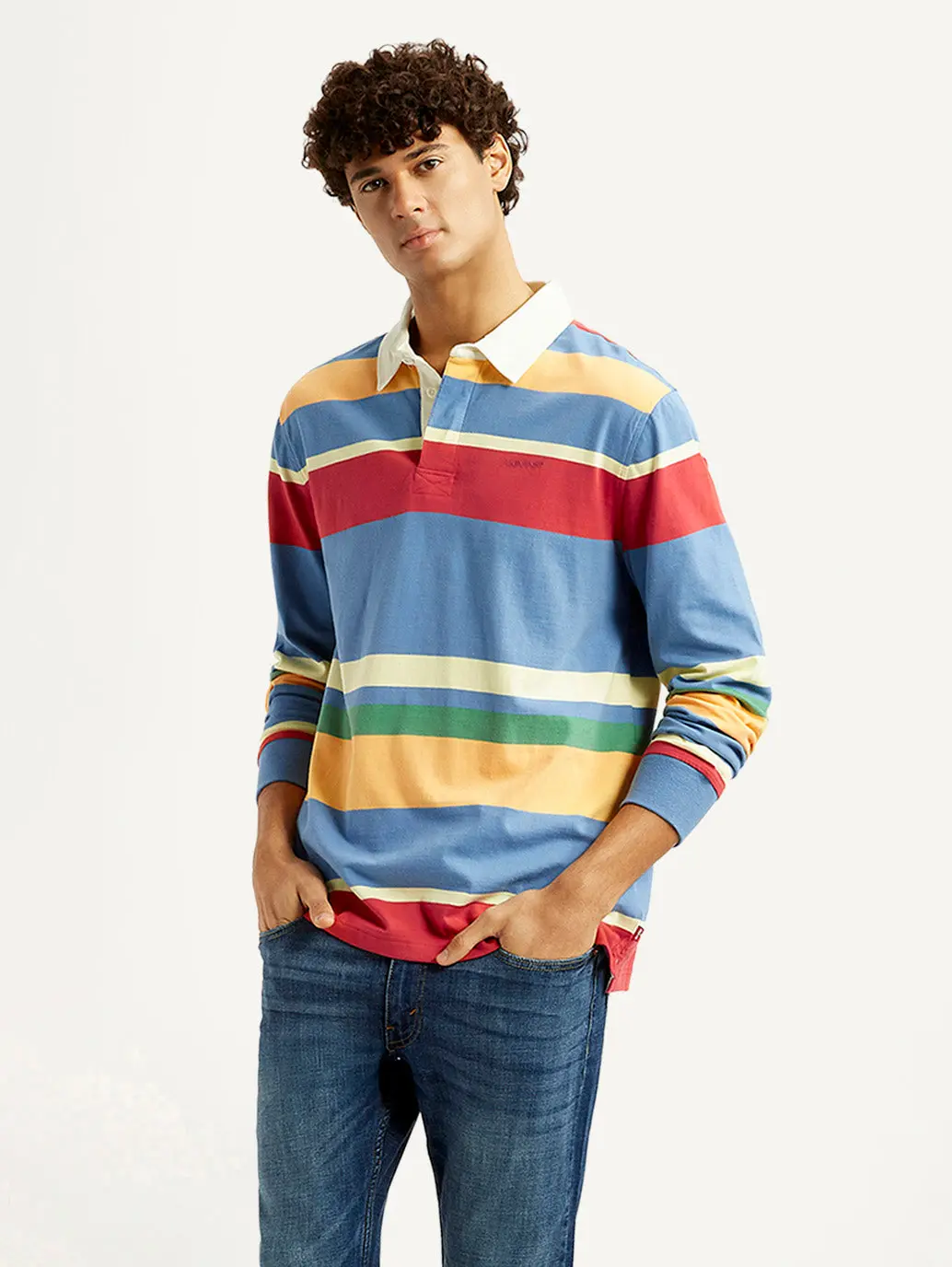 Men's Striped Multi Color Slim Fit Polo T-Shirt 1