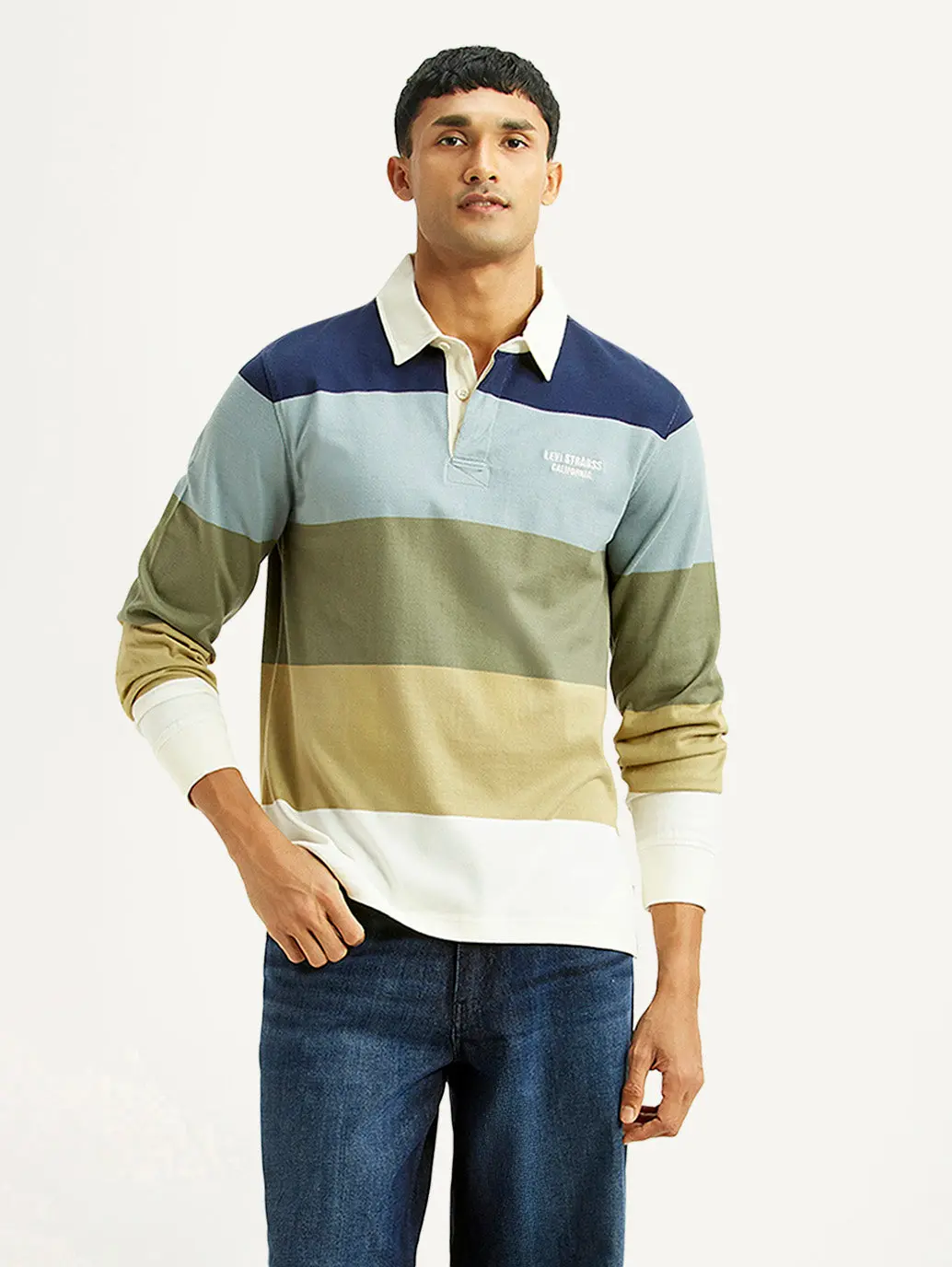 Men's Striped Multicolor Polo T-Shirt 1