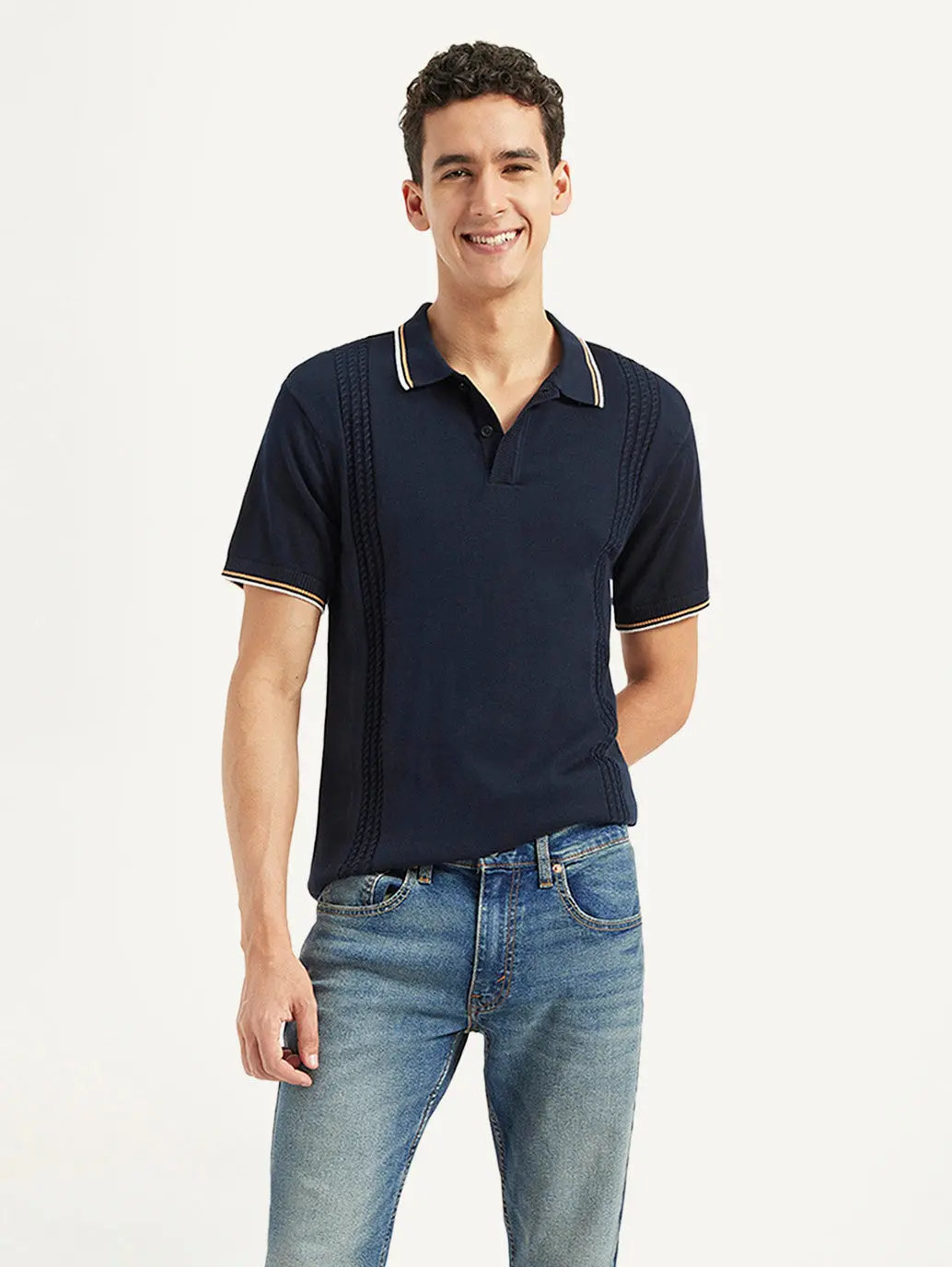 Men's Striped Slim Fit Polo T-Shirt 1