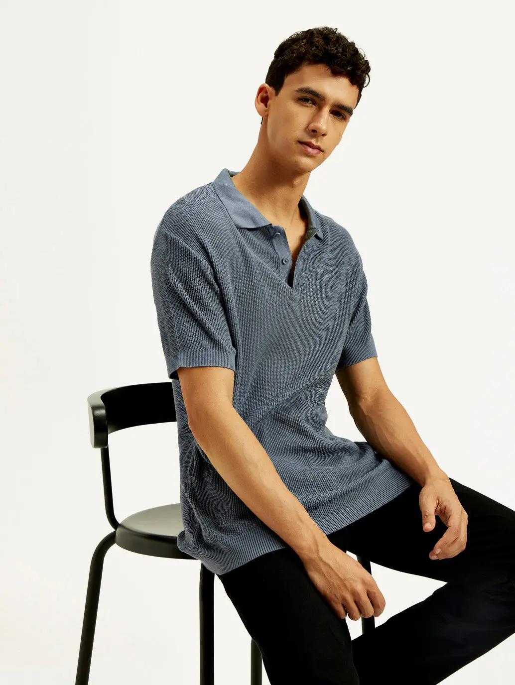 Men's Redloop Textured Slim Fit Polo T-Shirt 1
