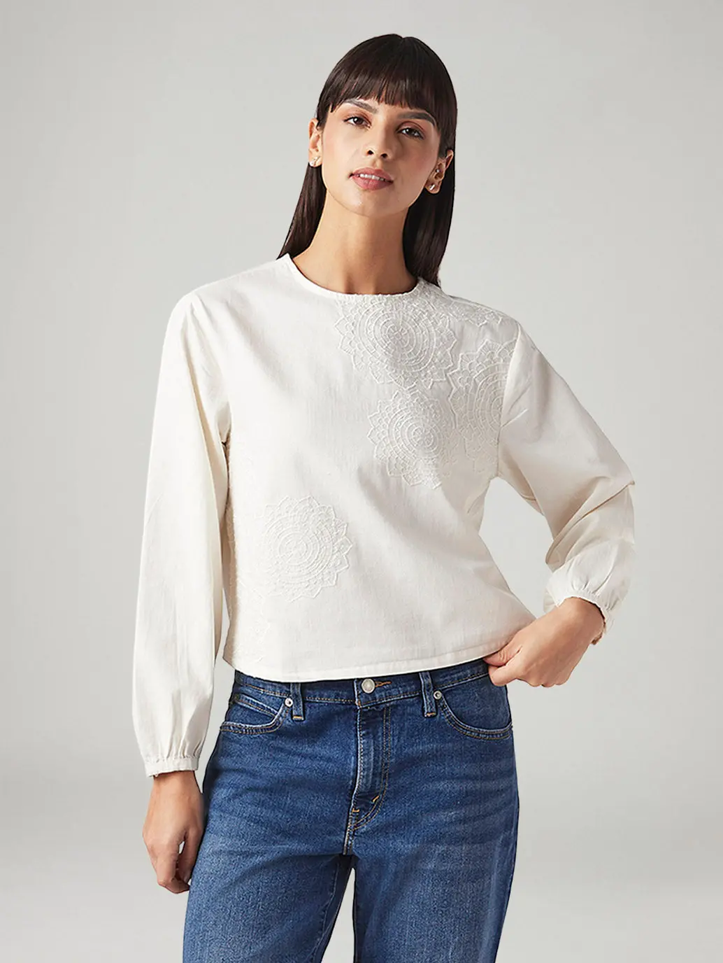 Women's Embroidered Regular Fit Top 5