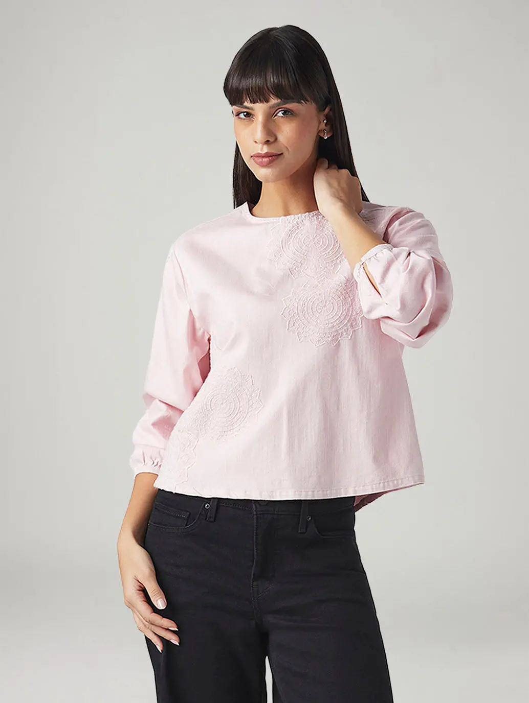 Women's Embroidered Regular Fit Top 1