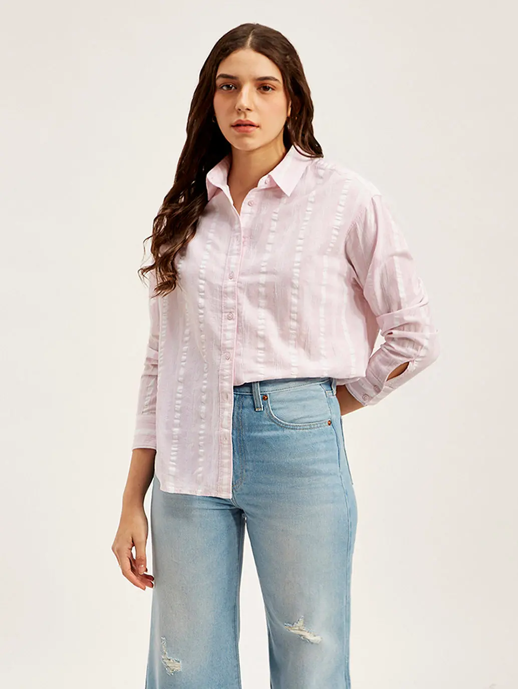 Women's Striped Relaxed Fit Shirt 1
