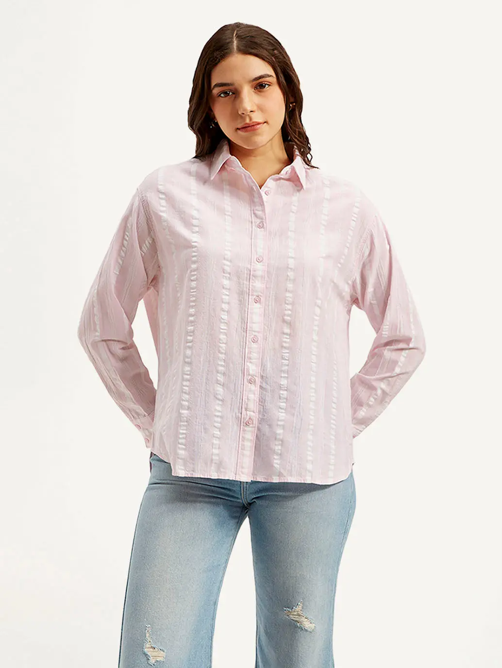 Women's Striped Relaxed Fit Shirt 2