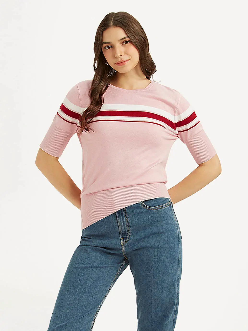 Women's Striped Regular Fit T-Shirt 1
