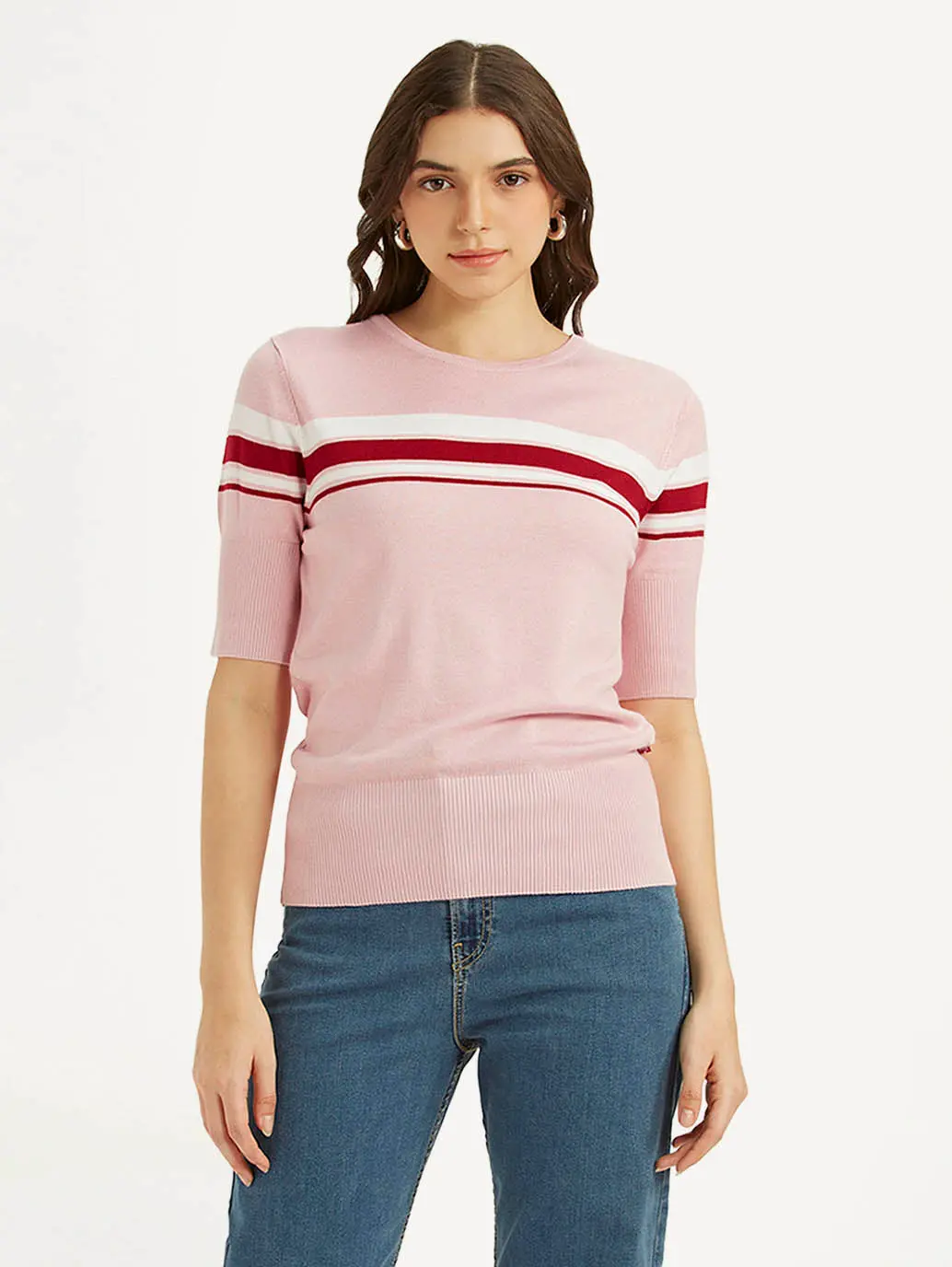 Women's Striped Regular Fit T-Shirt 2