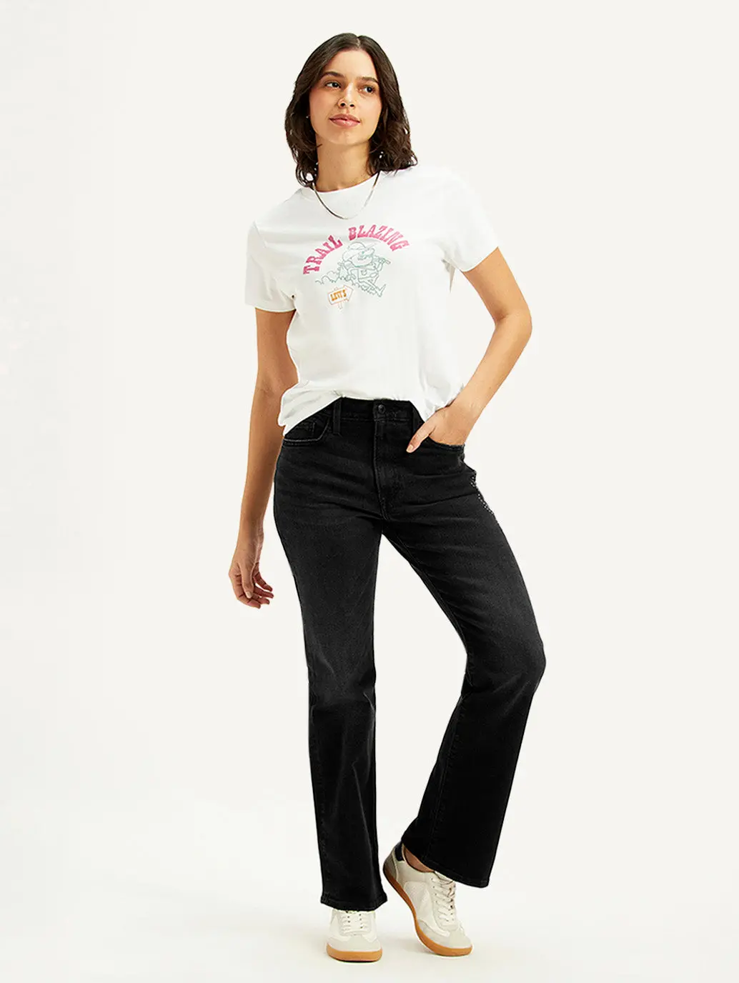 Women's Black Wedgie Bootcut Fit Mid Rise Jeans 1