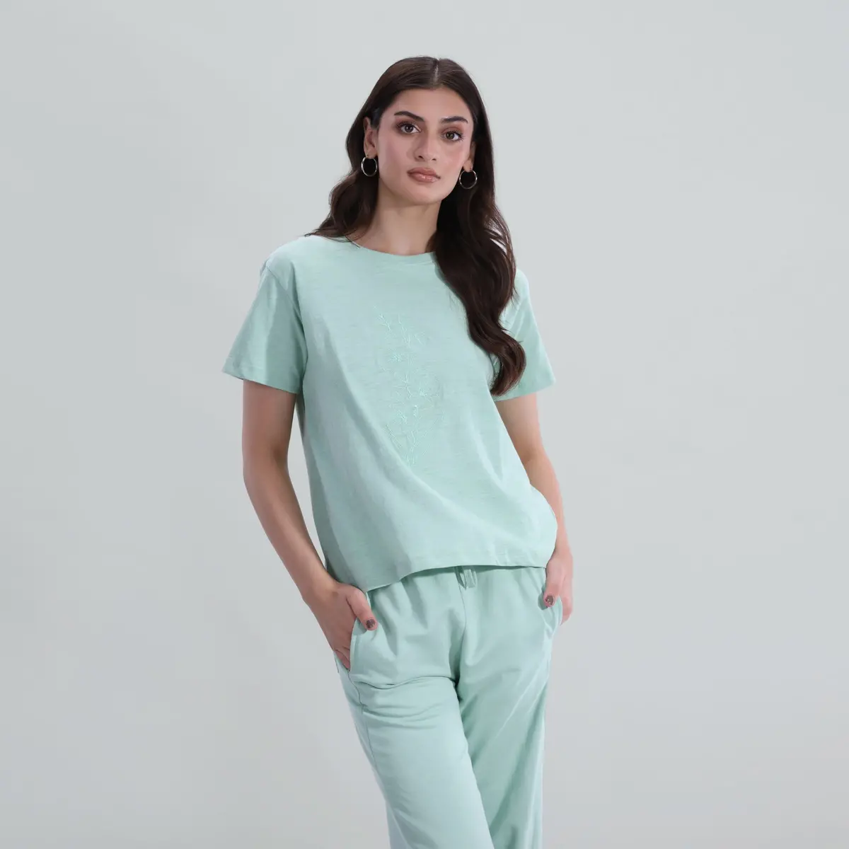 Slub Embroidered Tee 1
