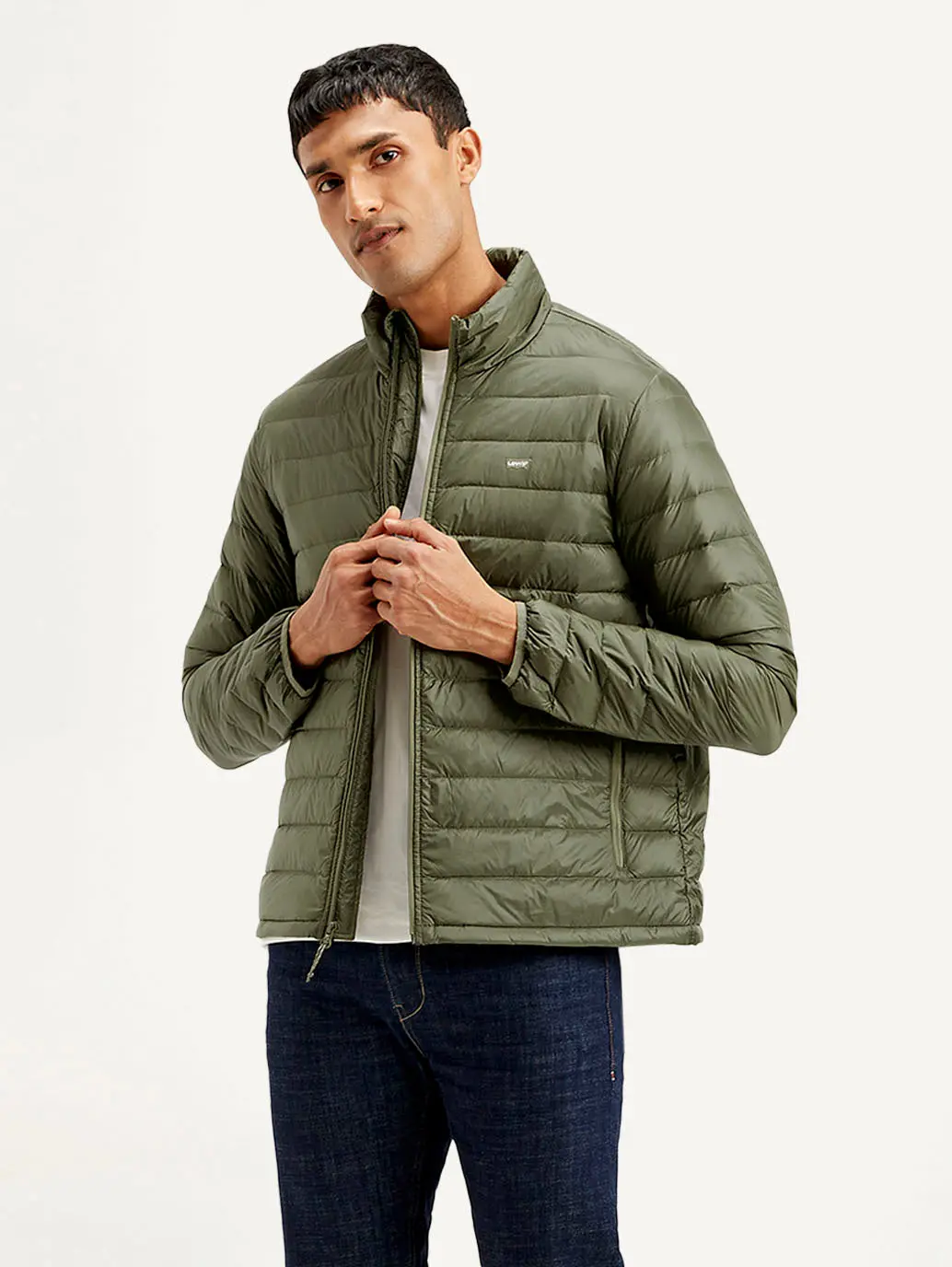 Men's Solid Olive Jacket 1