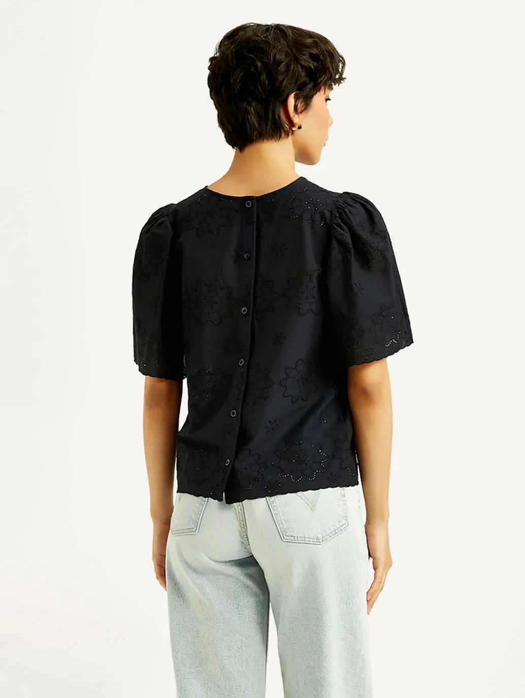 Women's Floral Black Round Neck Top 3