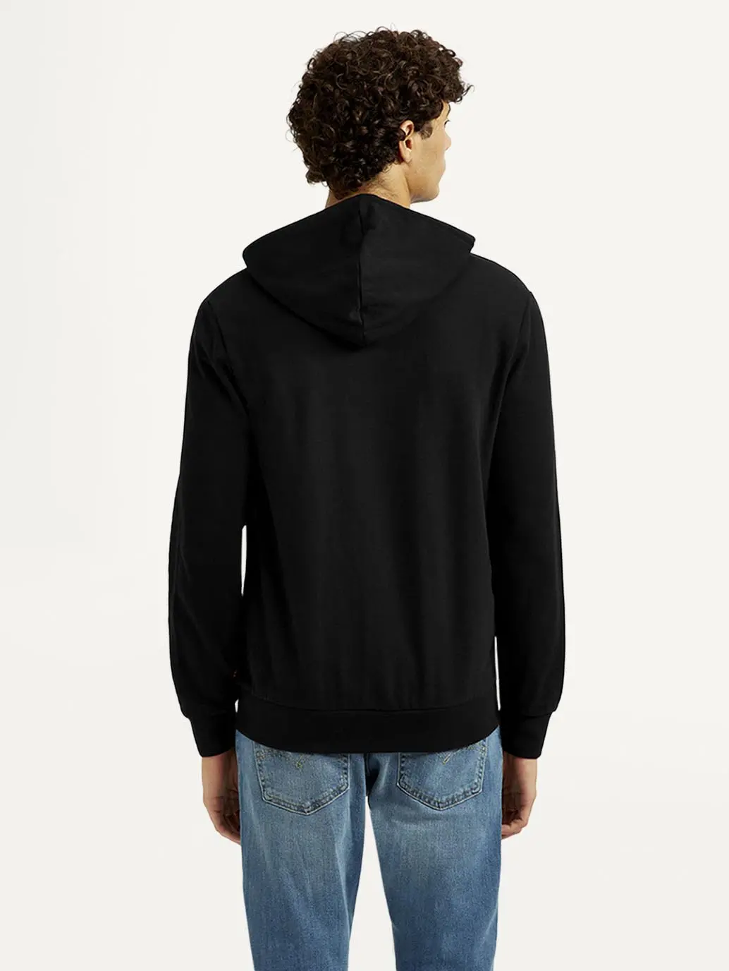 Men's Solid Black Hooded Sweatshirt 3