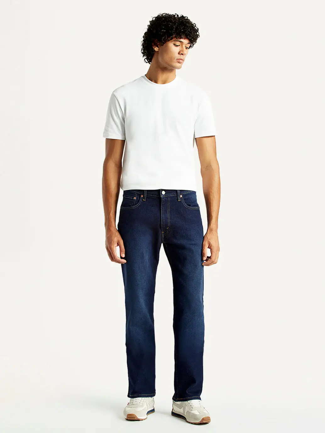 Men's 555 Dark Indigo Relaxed Straight Fit Mid Rise Jeans 1